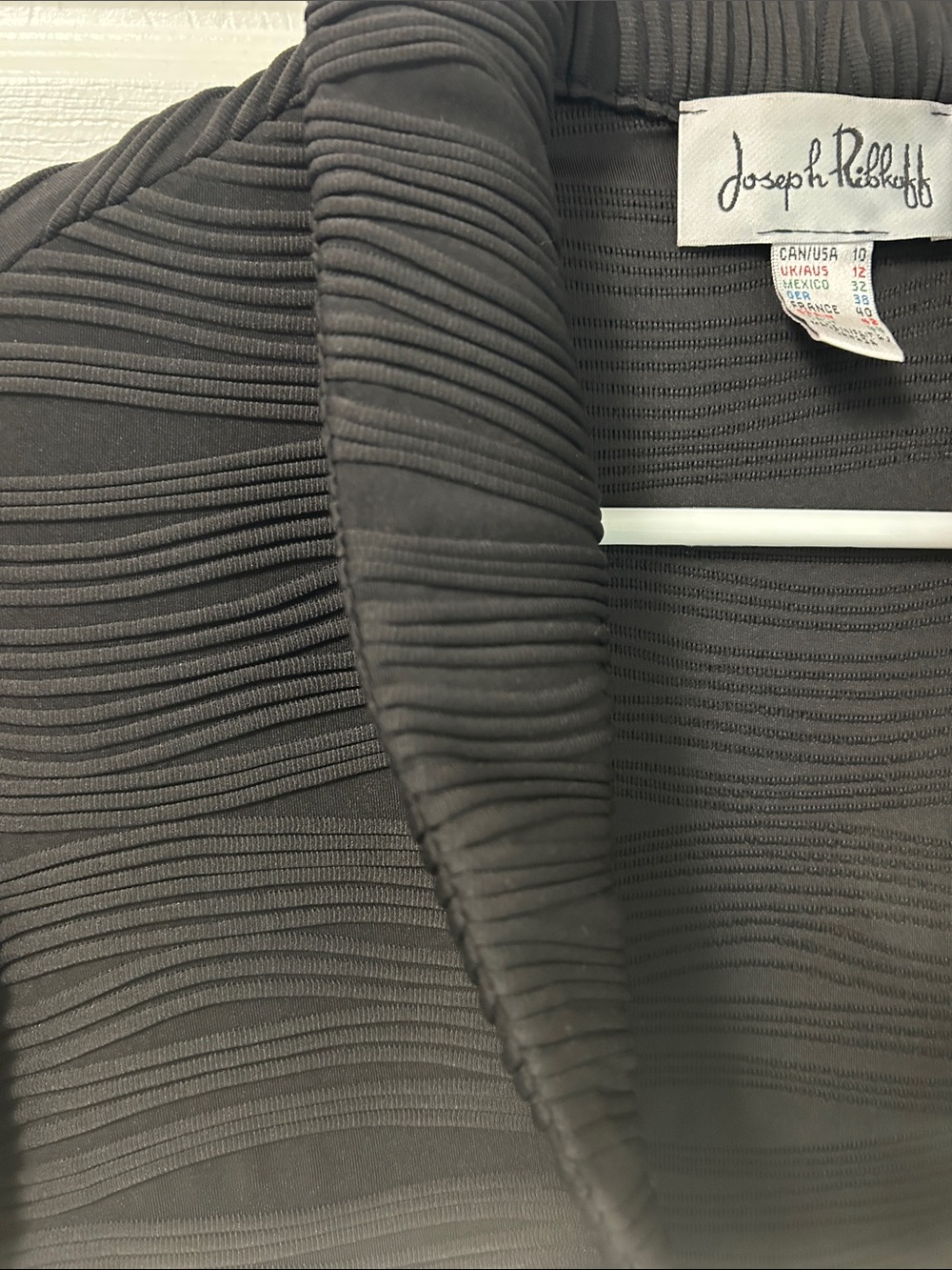 Joseph Ribkoff Black Cropped Textured Open-Front Jacket - Picture 3 of 4